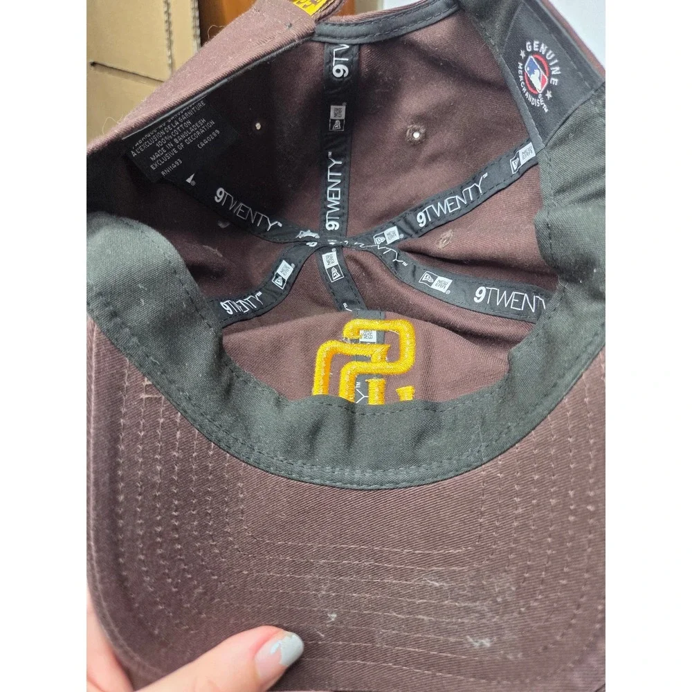 New‎ Era San Diego Padres 9TWENTY Adjustable Baseball Cap Brown Yellow Kids OSFM